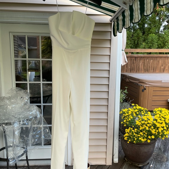 Jay Godfrey White Dawson Strapless Bridal Jumpsuit (Rehearsal or Bachelorette) - Picture 7 of 10